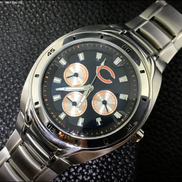 Fossil Accessories Chicago Bears Nfl Stainless Steel Watch By